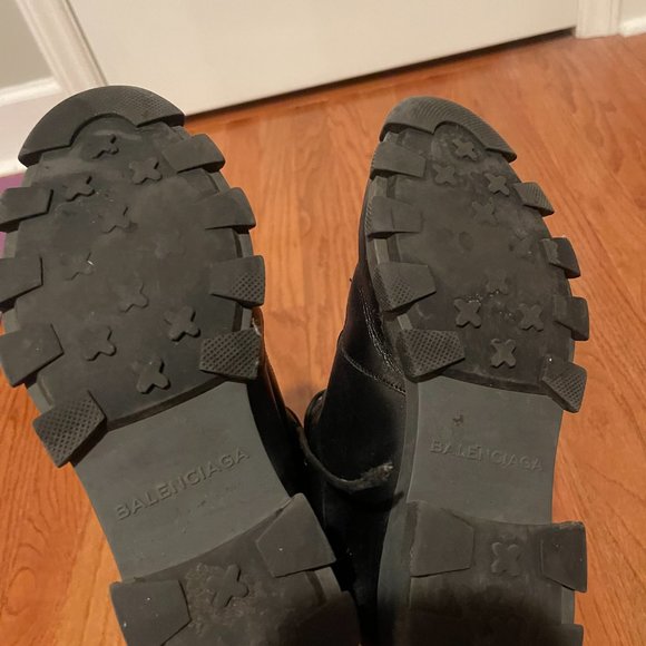 Men's BALENCIAGA Black Leather Work Utility Boots Size 7 US / IT 40 - Picture 6 of 10